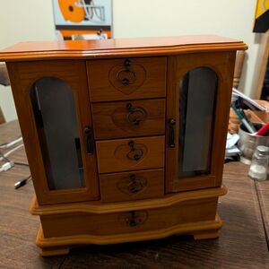 Elegant Wooden Jewelry Organizer with Drawers